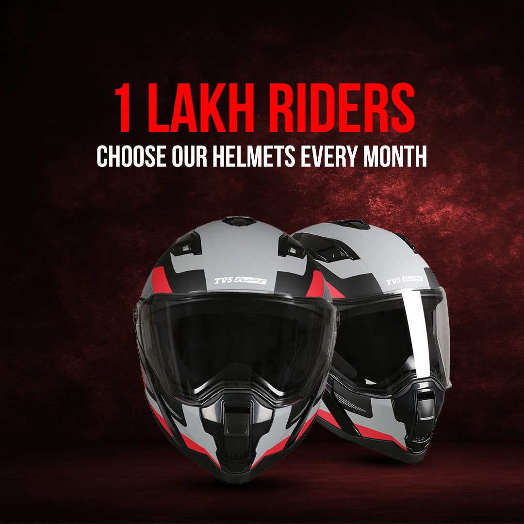 TVS Racing Anti Matter Full Face Helmet for Bike & Motorcycle Riders #-DOT & ISI Certified-Lightweight ABS Shell, UV Resistant-Ventilated Comfort Liner, Quick-Release Visor & Chin Strap